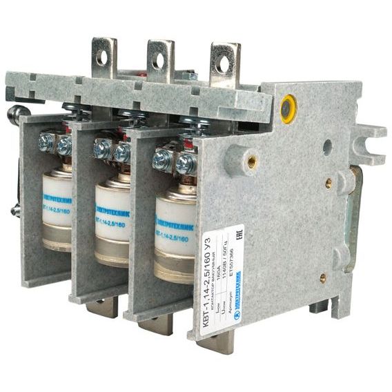 Контактор вакуумный КВТ-1.14-2.5/160-3 У3 3п 160А кат. 220В 2НО+1НЗ IP00 без реле Электротехник ET557366