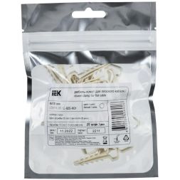Дюбель-хомут 6х12мм для плоского кабеля нейлон бел. (уп.25шт) IEK UDH14-06-12-025-K01