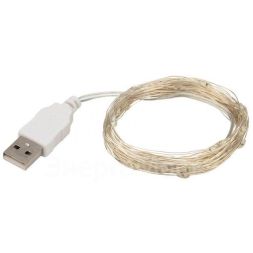 Гирлянда светодиодная &amp;quot;Роса&amp;quot; 10м 100LED бел. 1Вт IP20 USB Neon-Night 315-975