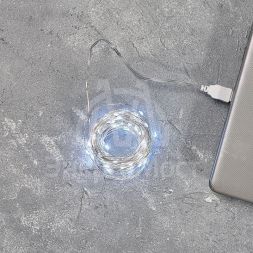 Гирлянда светодиодная &amp;quot;Роса&amp;quot; 10м 100LED бел. 1Вт IP20 USB Neon-Night 315-975