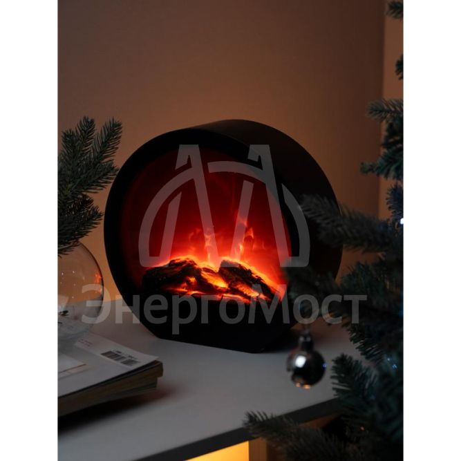 Светильник светодиодный &amp;quot;Камин&amp;quot; FL-D25USB (кругл.) питание: 3хAA/LR6 (не в компл.) или USB 250х90х230мм IP20 ФАZА 5060838