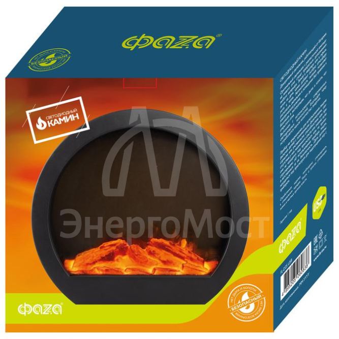 Светильник светодиодный &amp;quot;Камин&amp;quot; FL-D25USB (кругл.) питание: 3хAA/LR6 (не в компл.) или USB 250х90х230мм IP20 ФАZА 5060838