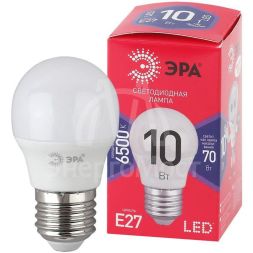 Лампа светодиодная ECO LED P45-10W-865-E27 R (диод шар 10Вт холодн. E27) (10/100/3600) ЭРА Б0045355