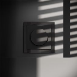 Светорегулятор поворотно-нажимной СП S70 600Вт механизм черн. матов. Voltum VLS070308