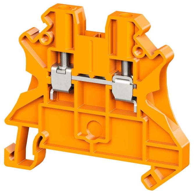 Клемма проходная винтовой зажим 2 точки подключения 2.5кв.мм оранж. DKC TUR-2.5R-OR