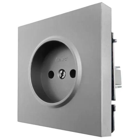 Розетка 1 мест. б/з ПБТ СП ZIMA IP20 16А безвинт. зажим сер. матов. LEZARD 704-7488-121BQC