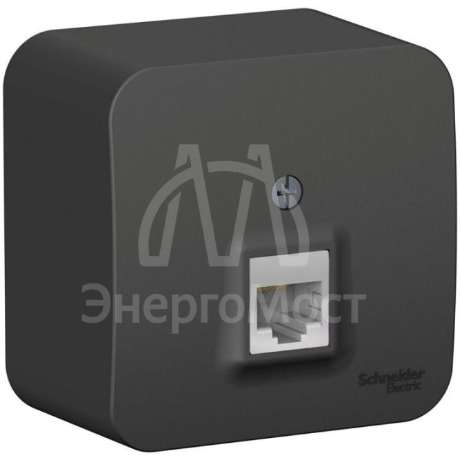 Розетка компьютерная 1-м ОП BLANCA RJ45 кат.5e изол. пласт. антрацит SchE BLNIA045006