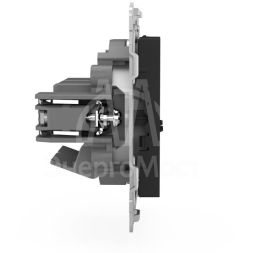 Розетка компьютерная 2-м СП Pixel RJ45 кат.5E механизм карбон TOKOV ELECTRIC TKE-PX-RC2-C14