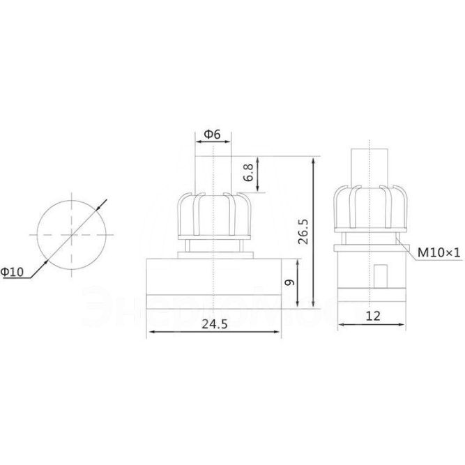 Выключатель-кнопка 250В 1А (2с) ON-OFF (PBS-17A2) (для настольной лампы) черн. Rexant 36-3011