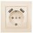Розетка 1-м СП Минск 16А IP20 с заземл. защ. шторки с 2-мя заряд. устройствами USB 2.1А беж. EKF ERR16-028-200-2USB