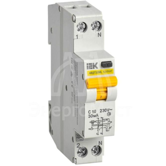 Выключатель автоматический дифференциального тока С 10А 30мА АВДТ32МL KARAT IEK MVD12-1-010-C-030