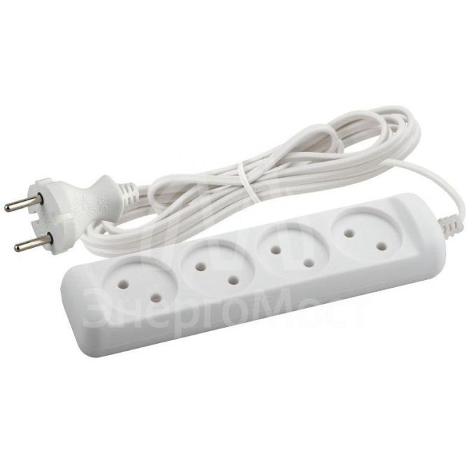 Удлинитель без заземления 2х0.75кв.мм ШВВП 4гнезда 3м (5/20/720) UX-4-3m Эра Б0038560