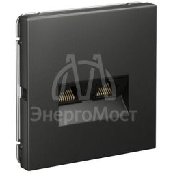 Розетка компьютерная 2-м ArtGallery RJ45 + RJ45 кат.5E механизм базальт SE GAL001485