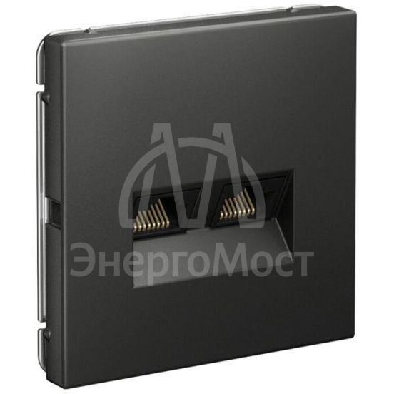 Розетка компьютерная 2-м ArtGallery RJ45 + RJ45 кат.5E механизм базальт SE GAL001485