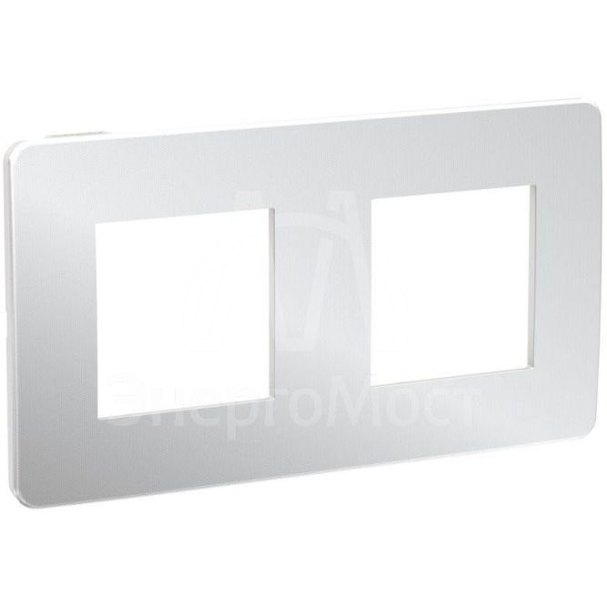 Рамка 2-м UNICA STUDIO хром/бел. SchE NU280455
