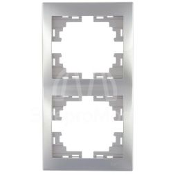 Рамка 2-м Мира верт. метал. сер. LEZARD 701-1000-152