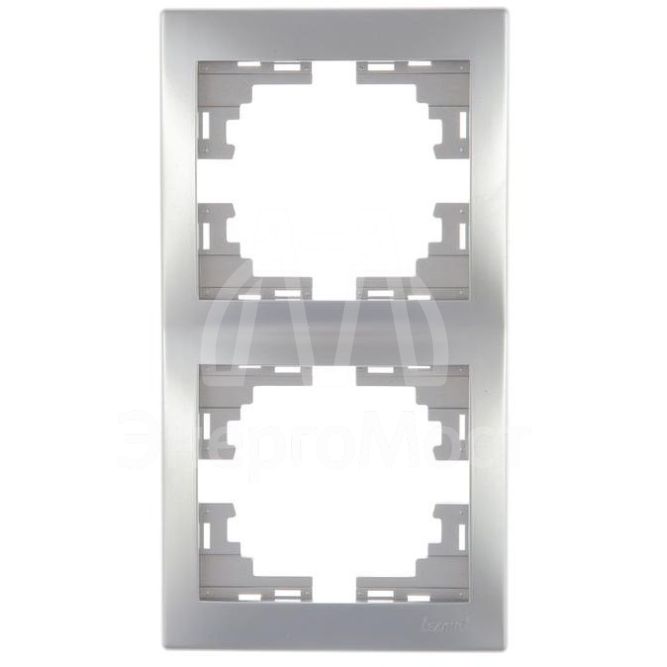 Рамка 2-м Мира верт. метал. сер. LEZARD 701-1000-152