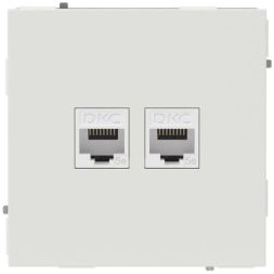 Розетка компьютерная 2-м KANT RJ45 кат.5E без шторки бел. песок DKC 7010664