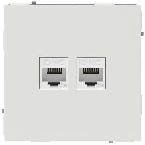 Розетка компьютерная 2-м KANT RJ45 кат.5E без шторки бел. песок DKC 7010664