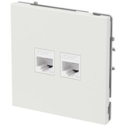 Розетка компьютерная 2-м KANT RJ45 кат.5E без шторки бел. песок DKC 7010664