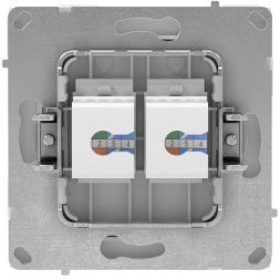 Розетка компьютерная 2-м KANT RJ45 кат.5E без шторки бел. песок DKC 7010664