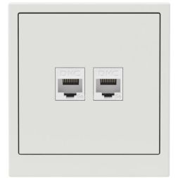 Розетка компьютерная 2-м KANT RJ45 кат.5E без шторки бел. песок DKC 7010664