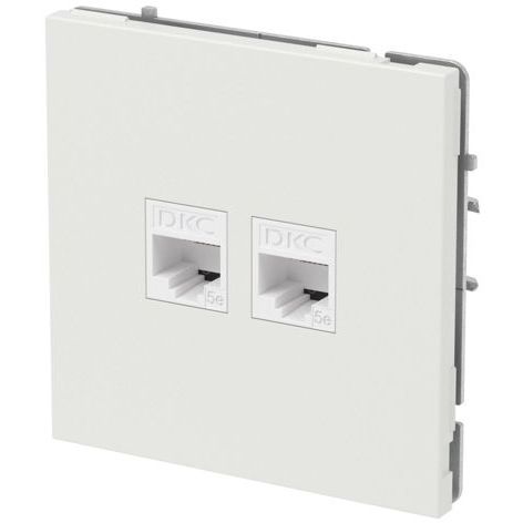 Розетка компьютерная 2-м KANT RJ45 кат.5E без шторки бел. песок DKC 7010664