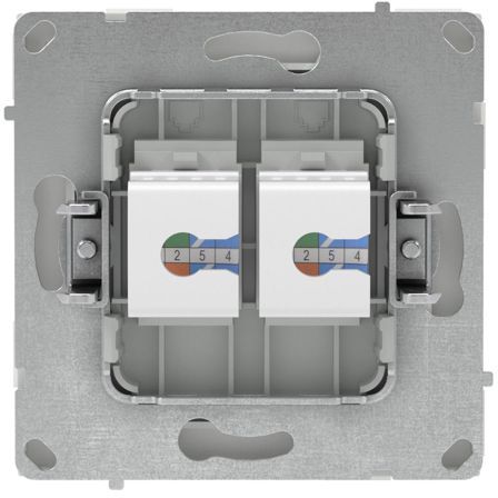 Розетка компьютерная 2-м KANT RJ45 кат.5E без шторки бел. песок DKC 7010664