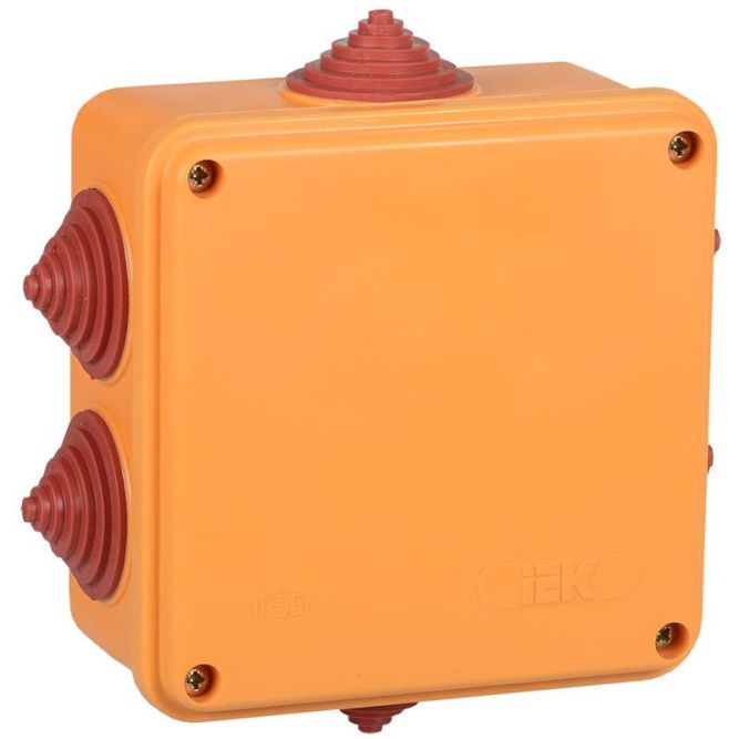 Коробка распаячная огнестойкая ПС 100х100х50 4P 6кв.мм IP55 6 вводов IEK UKF30-100-100-050-4-6-09