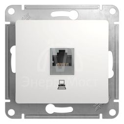 Механизм розетки комп. 1-м СП Glossa RJ45 бел. SchE GSL000181K
