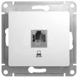 Механизм розетки комп. 1-м СП Glossa RJ45 бел. SchE GSL000181K