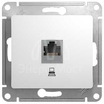 Механизм розетки комп. 1-м СП Glossa RJ45 бел. SchE GSL000181K