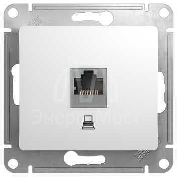 Механизм розетки комп. 1-м СП Glossa RJ45 бел. SchE GSL000181K