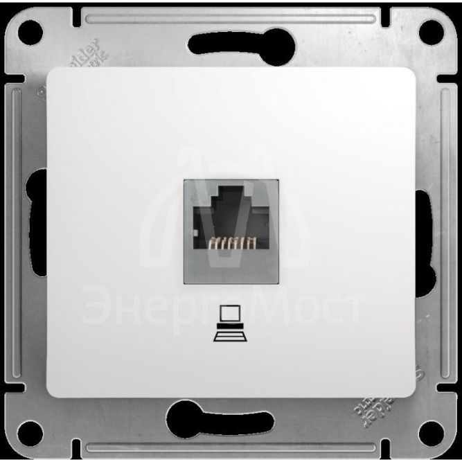 Механизм розетки комп. 1-м СП Glossa RJ45 бел. SchE GSL000181K