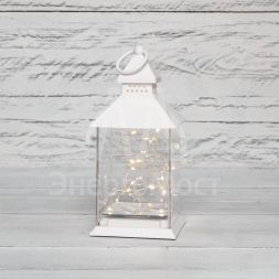 Фонарь декоративный с росой бел. корпус 10.7х10.7х23.5см тепл. бел. Neon-Night 513-050