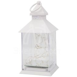Фонарь декоративный с росой бел. корпус 10.7х10.7х23.5см тепл. бел. Neon-Night 513-050