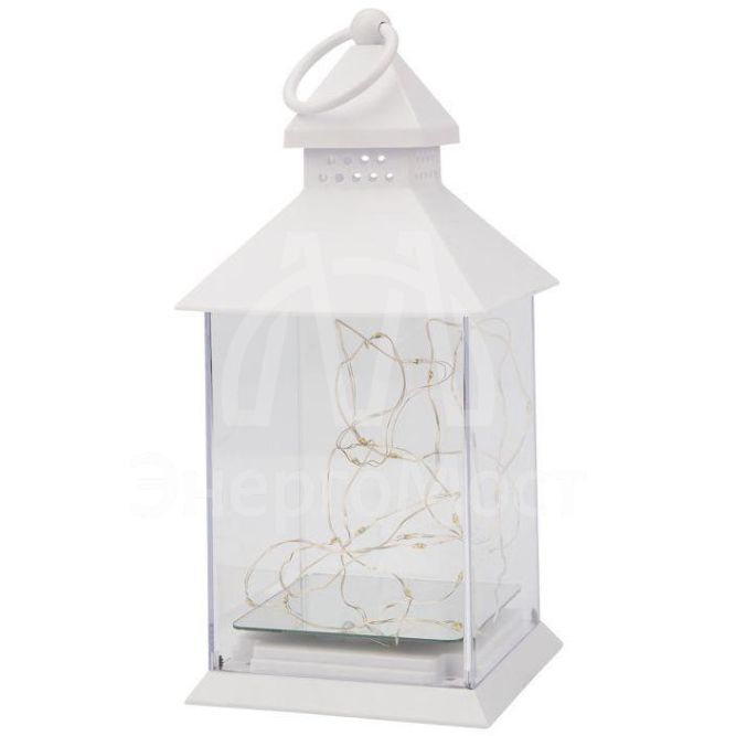 Фонарь декоративный с росой бел. корпус 10.7х10.7х23.5см тепл. бел. Neon-Night 513-050