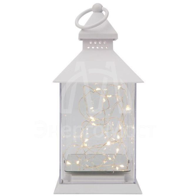 Фонарь декоративный с росой бел. корпус 10.7х10.7х23.5см тепл. бел. Neon-Night 513-050