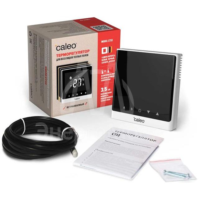Терморегулятор C732 встраиваемый цифровой 3.5кВт бел. CALEO 0К-00000780
