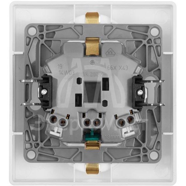 Розетка 2-м СП Etika 2К+З 16А защ. шторки с заземл. безвинт. зажимы в сборе бел. Leg 672233
