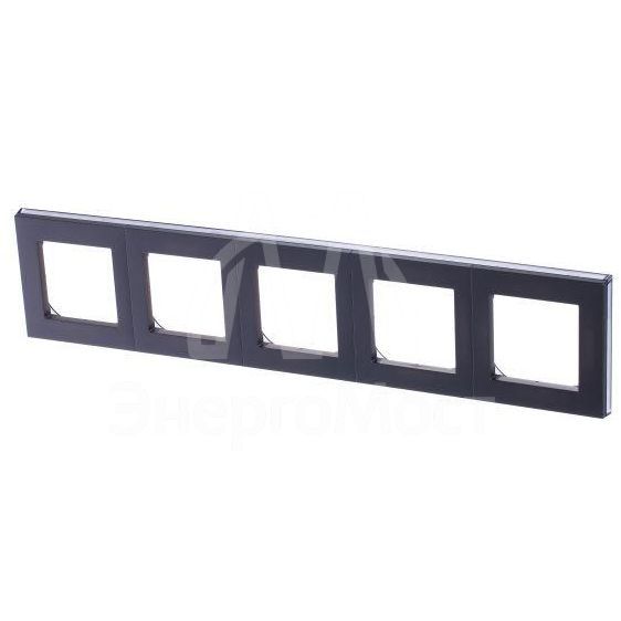 Рамка Levit 5п сталь/дым. черн. ABB 2CHH015050A6069