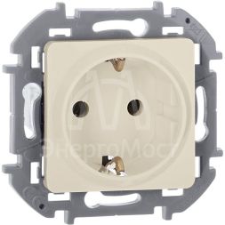 Розетка 1-м СП Inspiria 16А IP20 250В 2P+E защ. шторки немецк. стандарт сл. кость Leg 673731