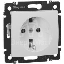 Механизм розетки 1-м СП Valena защ. шторки с заземл. бел. Leg 774421