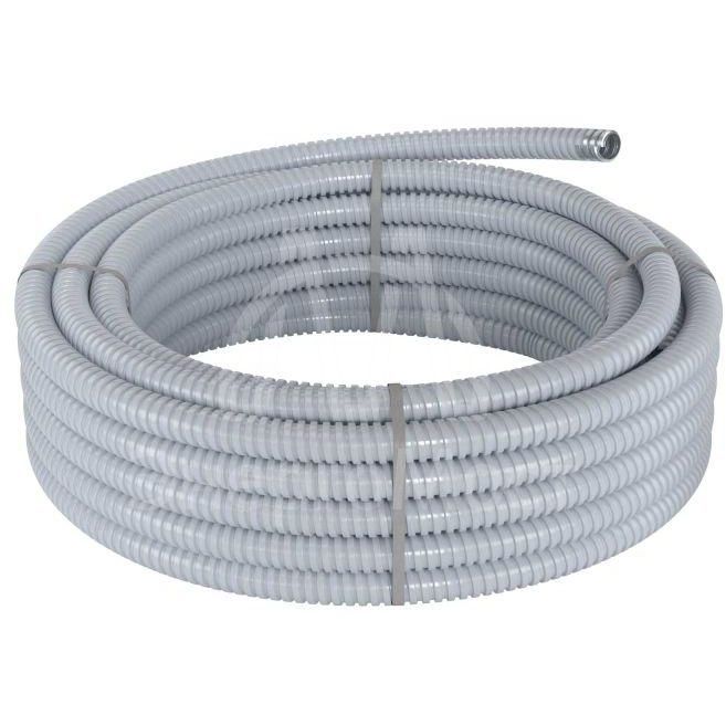 Металлорукав в ПВХ изоляции DN 15мм Dвн.15.5мм Dнар.19.5мм без протяжки сер. (уп.50м) DKC 6071R-015