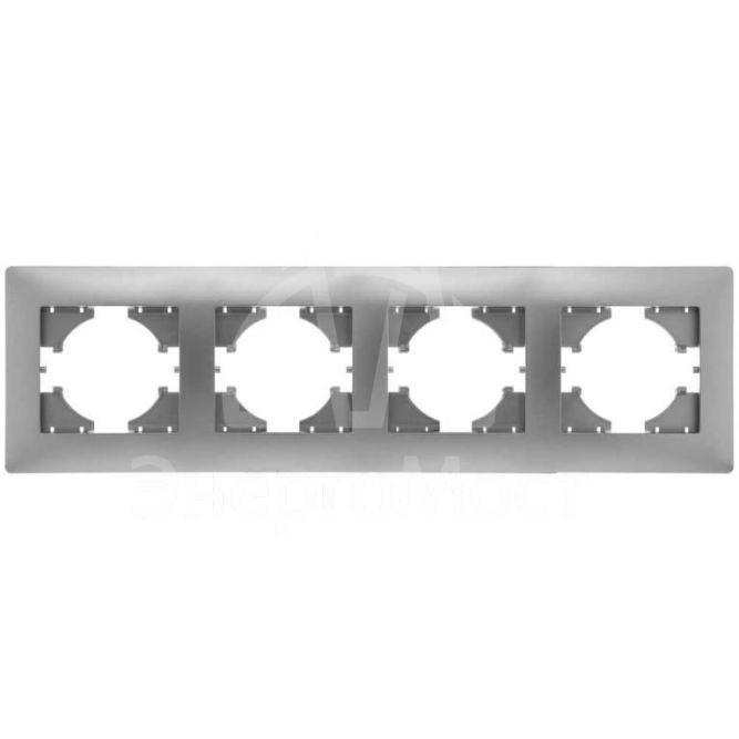 Рамка 4-м Bravo серебр. GUSI С1040-004