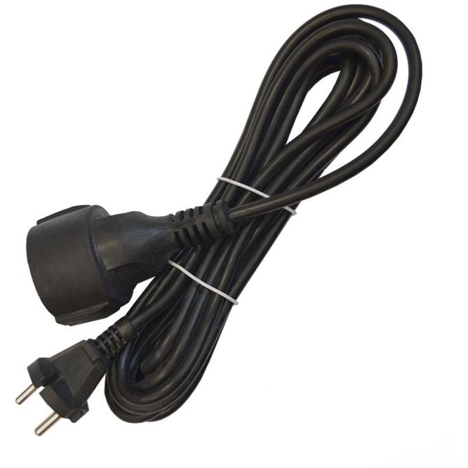 Удлинитель-шнур 1х5м без заземл. 10А IP20 ПВС 2х1 черн. DOMTOK 2340