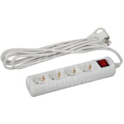 Удлинитель U-4es-5m 4х5м с заземл. ПВС 3х1 16А с выкл. ЭРА Б0028380