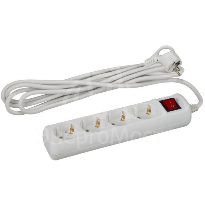 Удлинитель U-4es-5m 4х5м с заземл. ПВС 3х1 16А с выкл. ЭРА Б0028380