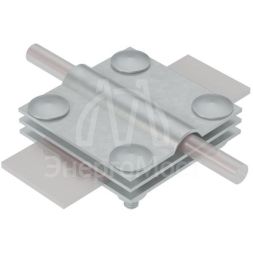 Соединитель крестообразный 3XS-D5-12-B40 HD для прутка d5-12мм и полосы до 40мм с 3 пластинами сталь гор. оцинк. КМ MA0023