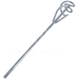 Насадка-миксер оцинкованная Вихрь, 400х60 мм, НЕХ, для дрели